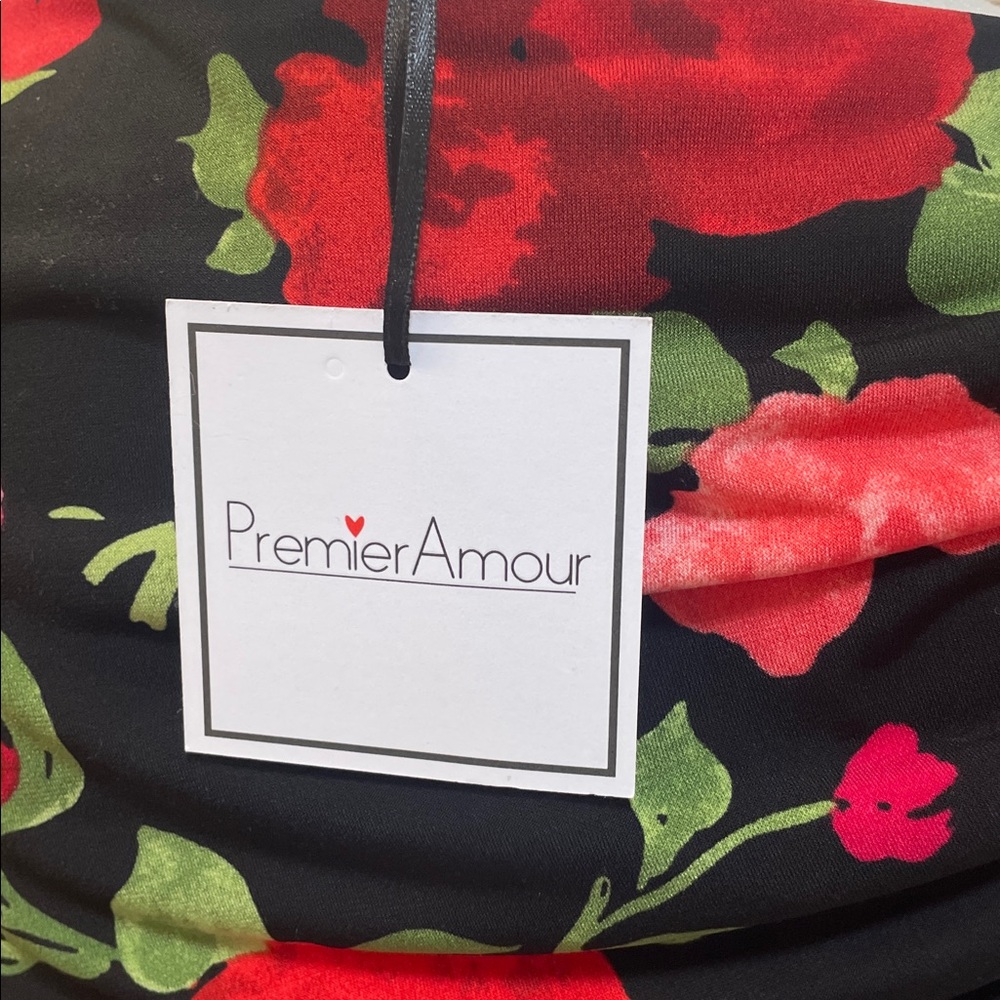 Premier Amour NWT Floral Sleeveless Maxi Dress Cinched Waist Size 14 - Picture 8 of 11